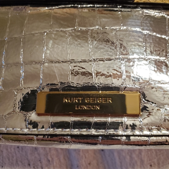 Kurt Geiger Two-Tone Croc Embossed Leather Satchel - Picture 6 of 8